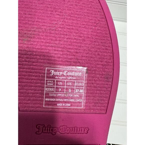 Juicy Couture Women's Size 7 Hot Pink Faux Fur Lined Winter Pull On Boots - Picture 10 of 10